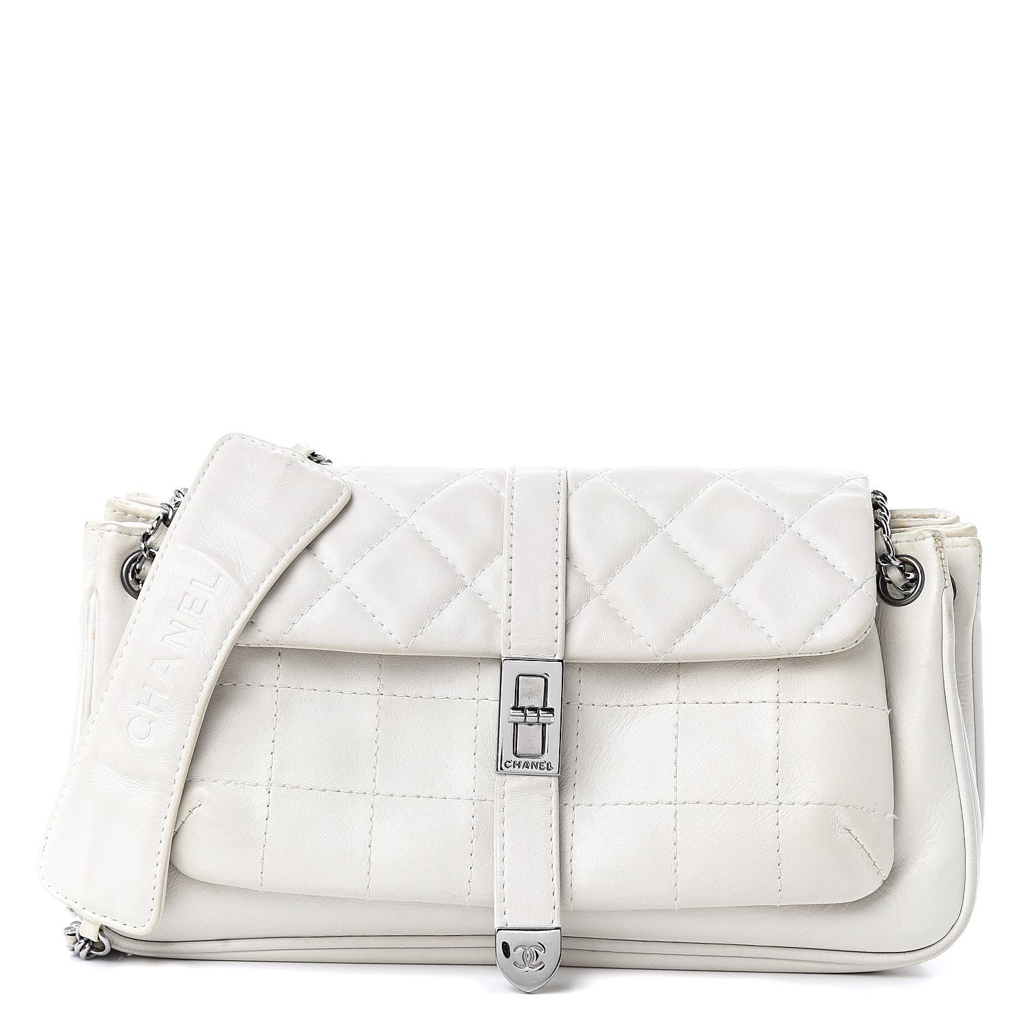 Chanel Lambskin Quilted Accordion Mademoiselle Flap White 1 of 17
