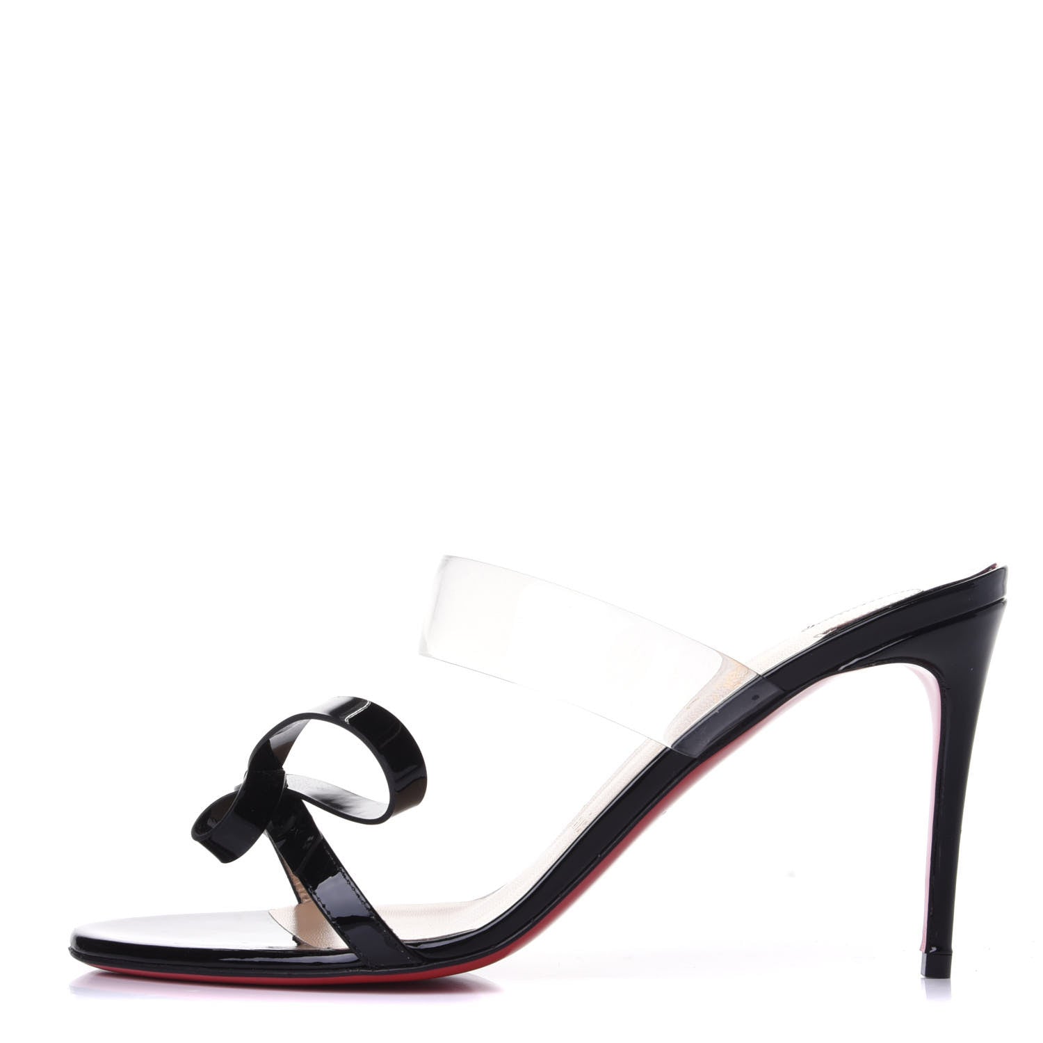 Christian Louboutin Patent PVC Just Nodo 85 Slide Sandals 39 Black 1 of 10