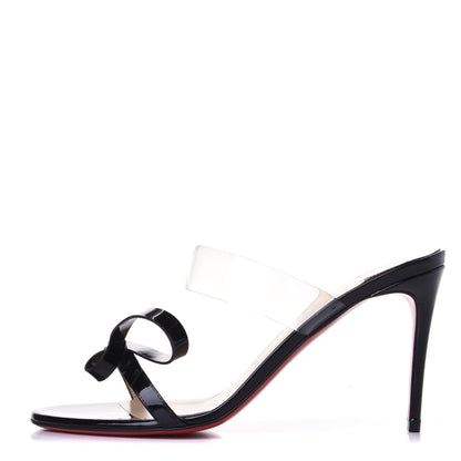 Christian Louboutin Patent PVC Just Nodo 85 Slide Sandals 39 Black 1 of 10