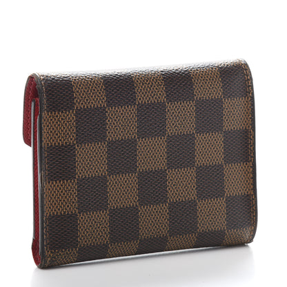 Louis Vuitton Damier Ebene Victorine Wallet Red 3 of 9