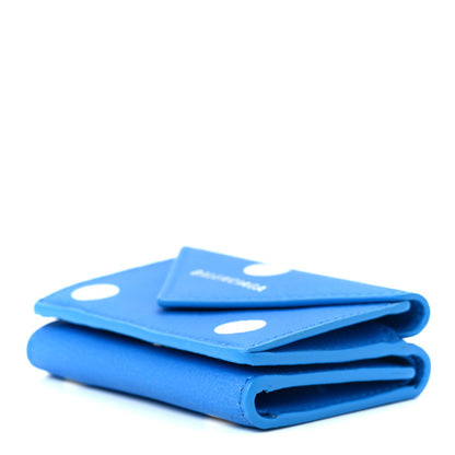 Balenciaga Calfskin Polka Dot Mini Papier Wallet Blue White 10 of 12