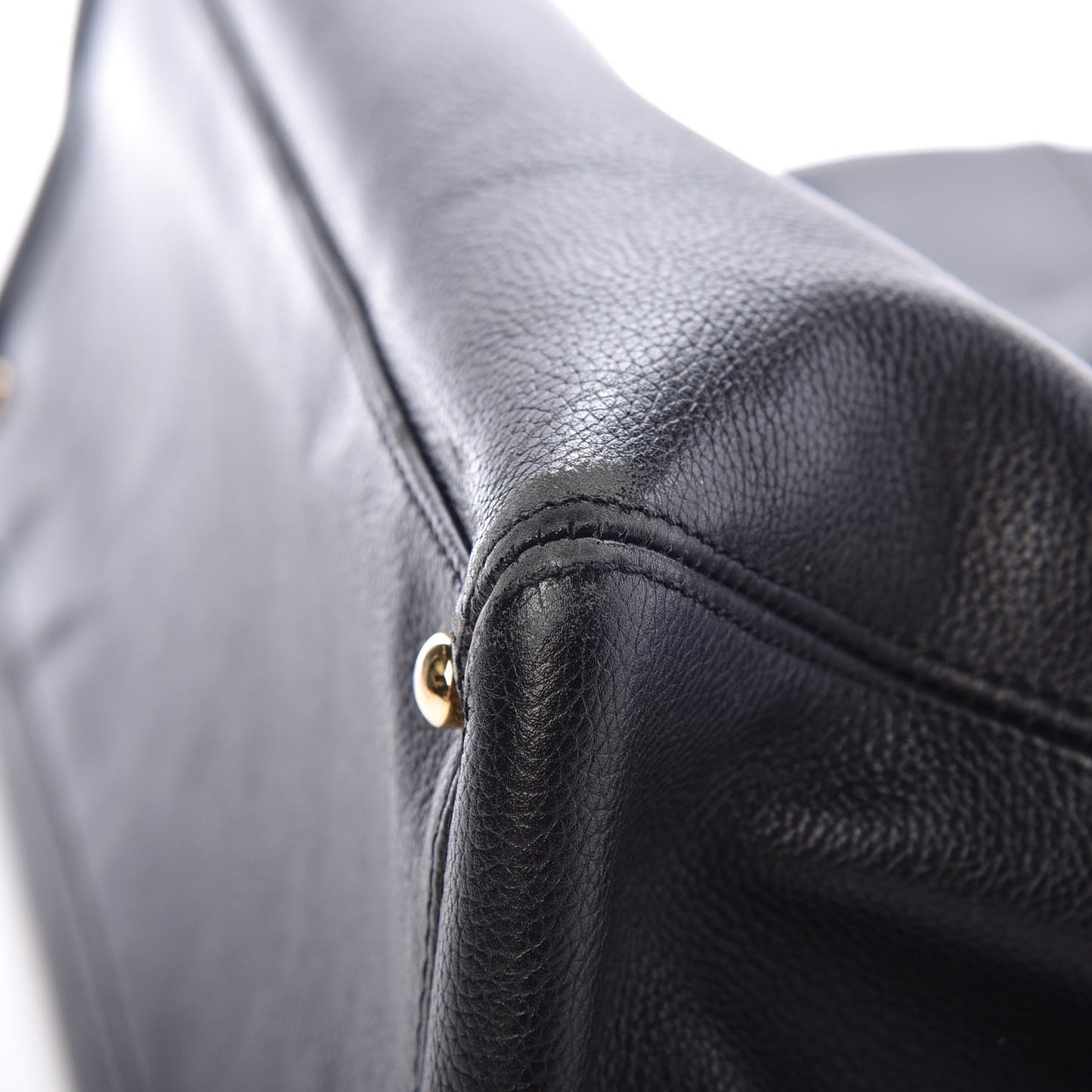 Calfskin Cerf Executive Shopper Tote Black