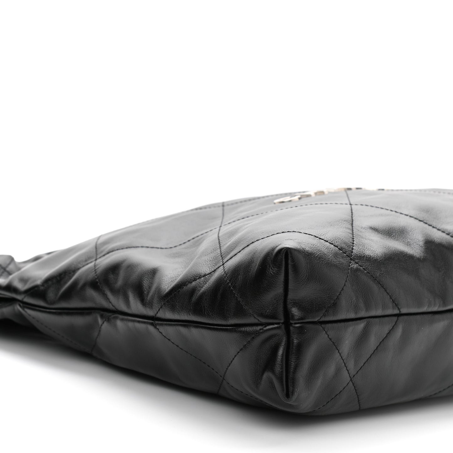 Shiny Calfskin Quilted Small Chanel 22 Black