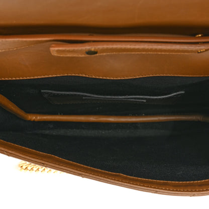 Saint Laurent Calfskin Matelasse Chevron Medium Monogram Satchel Brick 5 of 17