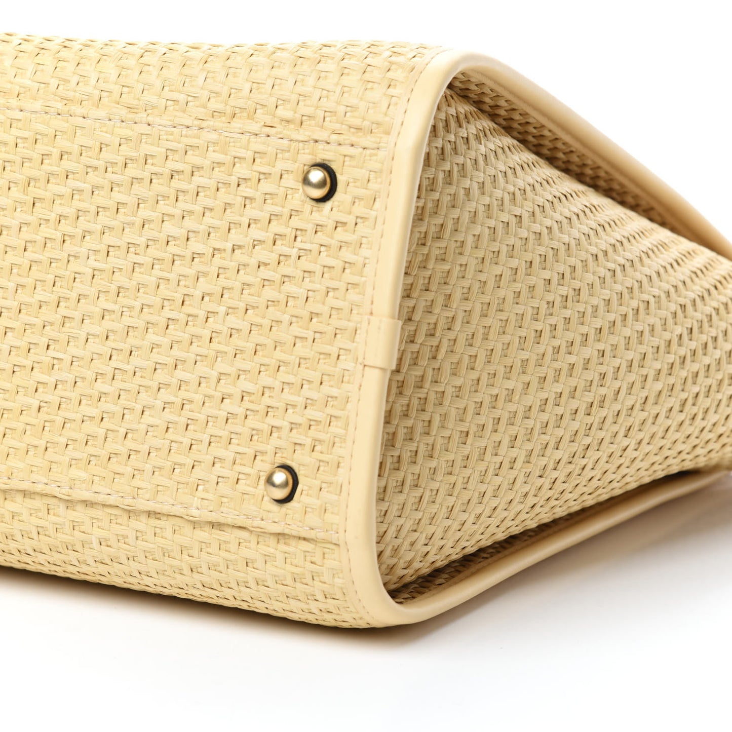 Straw Raffia Calfskin Chain Medium Deauville Tote Beige Black