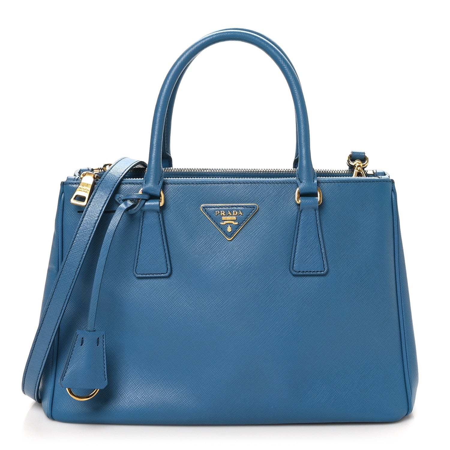 Prada Saffiano Small Galleria Double Zip Tote Cobalto 1 of 9