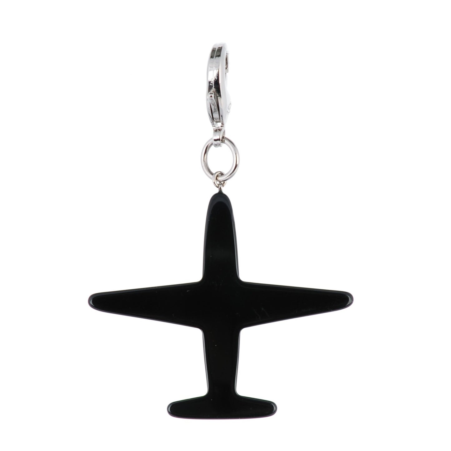 Resin Pearl CC Airplane Keychain Black White
