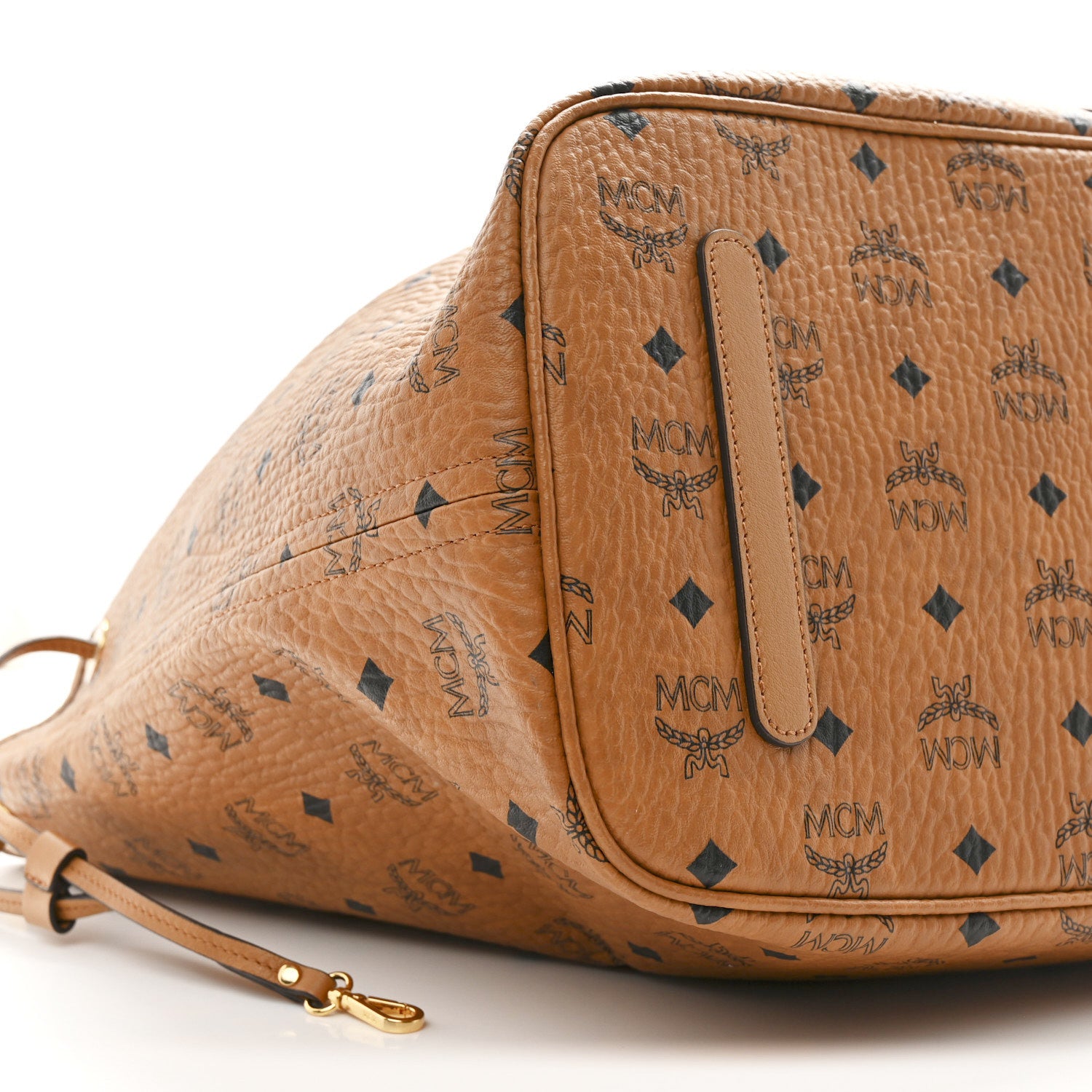 MCM Visetos Large Liz Reversible Shopper Tote Cognac 12 of 15