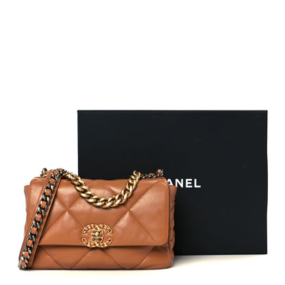 Chanel Lambskin Quilted Medium Chanel 19 Flap Brown 11 of 11