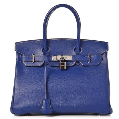 Hermes Epsom Candy Birkin 30 Bleu Electrique Mykonos 1 of 32