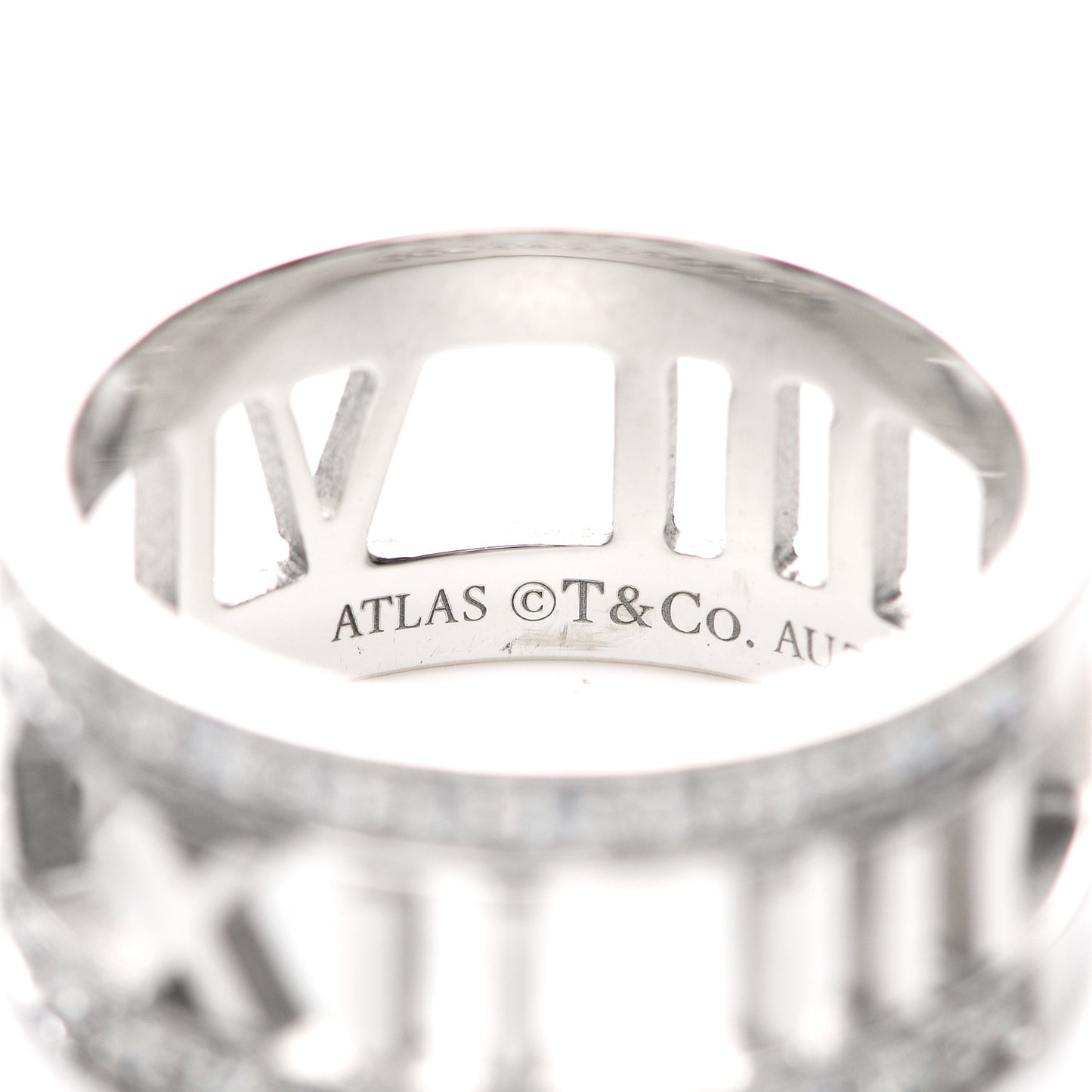 18K White Gold Diamond Wide Atlas Open Ring 50 5.25