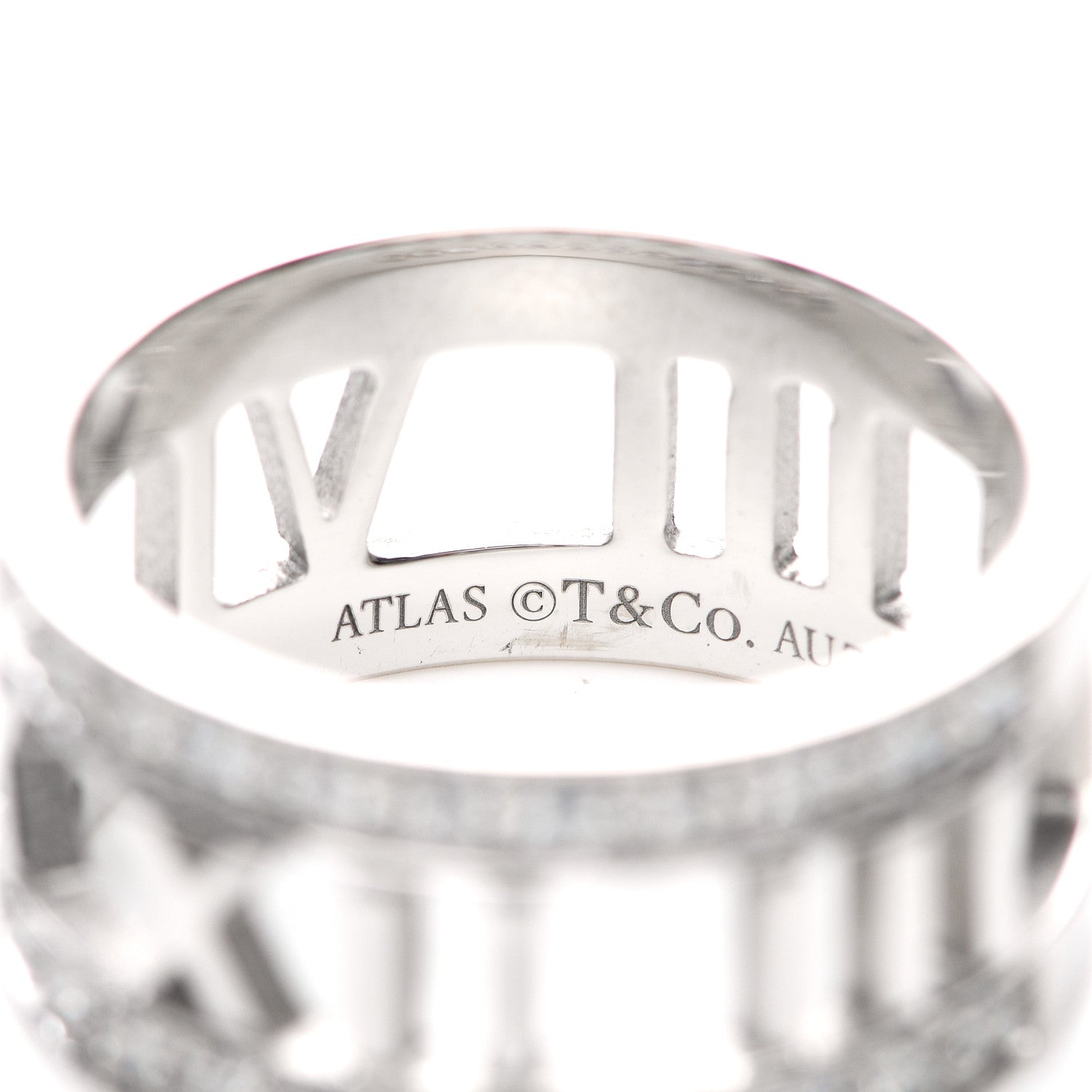 Tiffany 18K White Gold Diamond Wide Atlas Open Ring 50 5.25 4 of 6