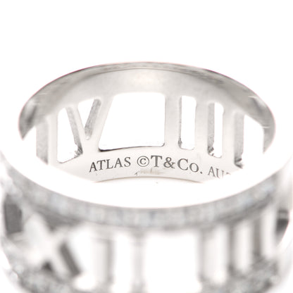 Tiffany 18K White Gold Diamond Wide Atlas Open Ring 50 5.25 4 of 6
