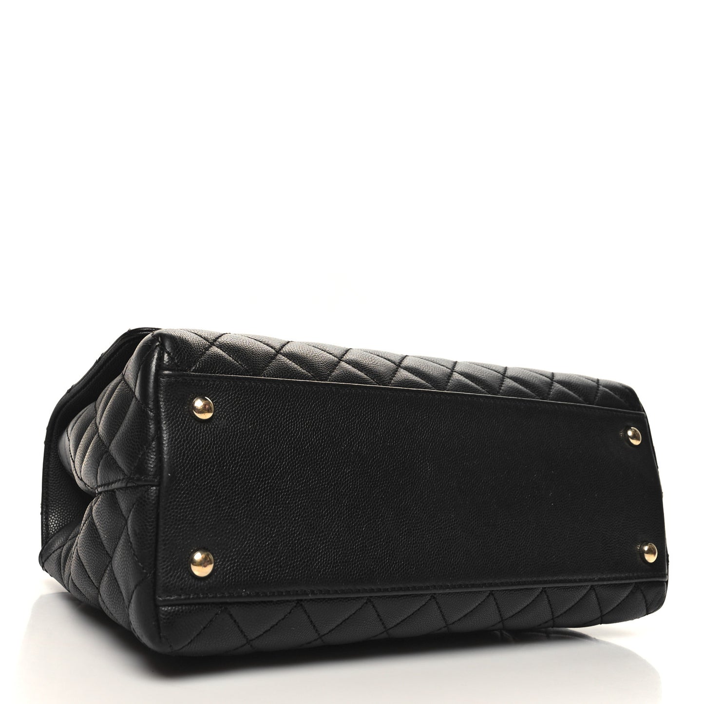 Caviar Quilted Small Coco Handle Flap Black
