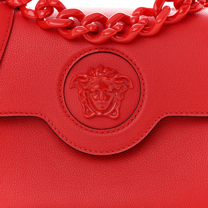 Versace Calfskin Medium La Medusa Top Handle Handbag Red 7 of 9