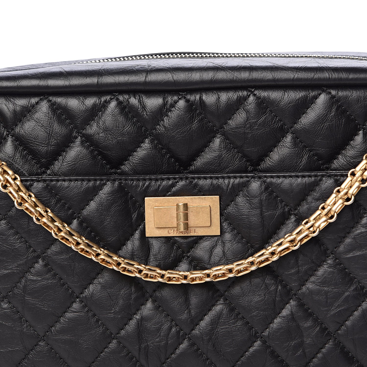 Chanel Aged Calfskin Quilted Medium Reissue Camera Case Black 8 of 11