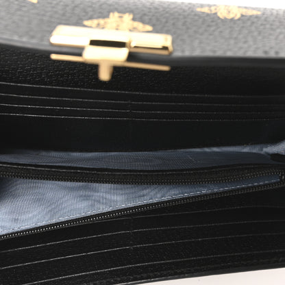 Gucci Grained Calfskin Bee Star Continental Chain Wallet Black 5 of 9
