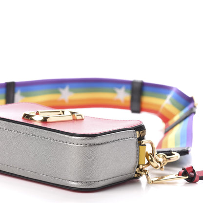 Marc Jacobs Saffiano Rainbow Strap Color Block Small Snapshot Camera Bag Pink Multicolor 9 of 10
