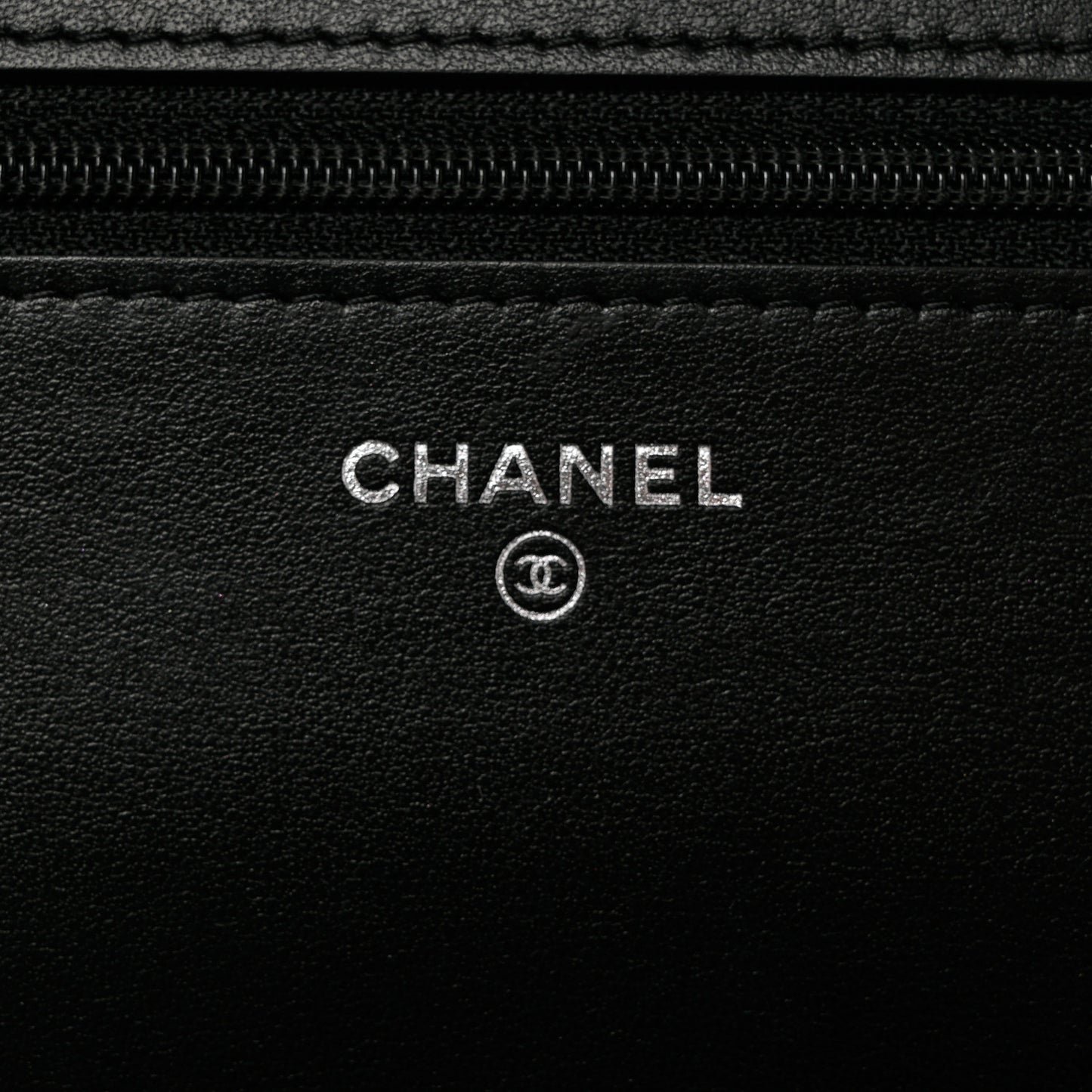 Caviar Camellia Embossed Wallet On Chain WOC Black