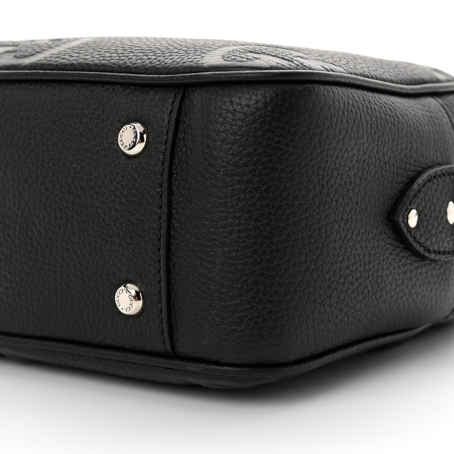 Piuma Calfskin Jumbo GG Embossed Medium Messenger Bag Black