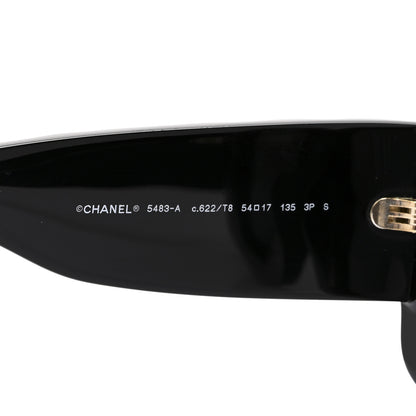 Chanel Acetate Quilted CC Rectangle Sunglasses 5483-A Black 5 of 6
