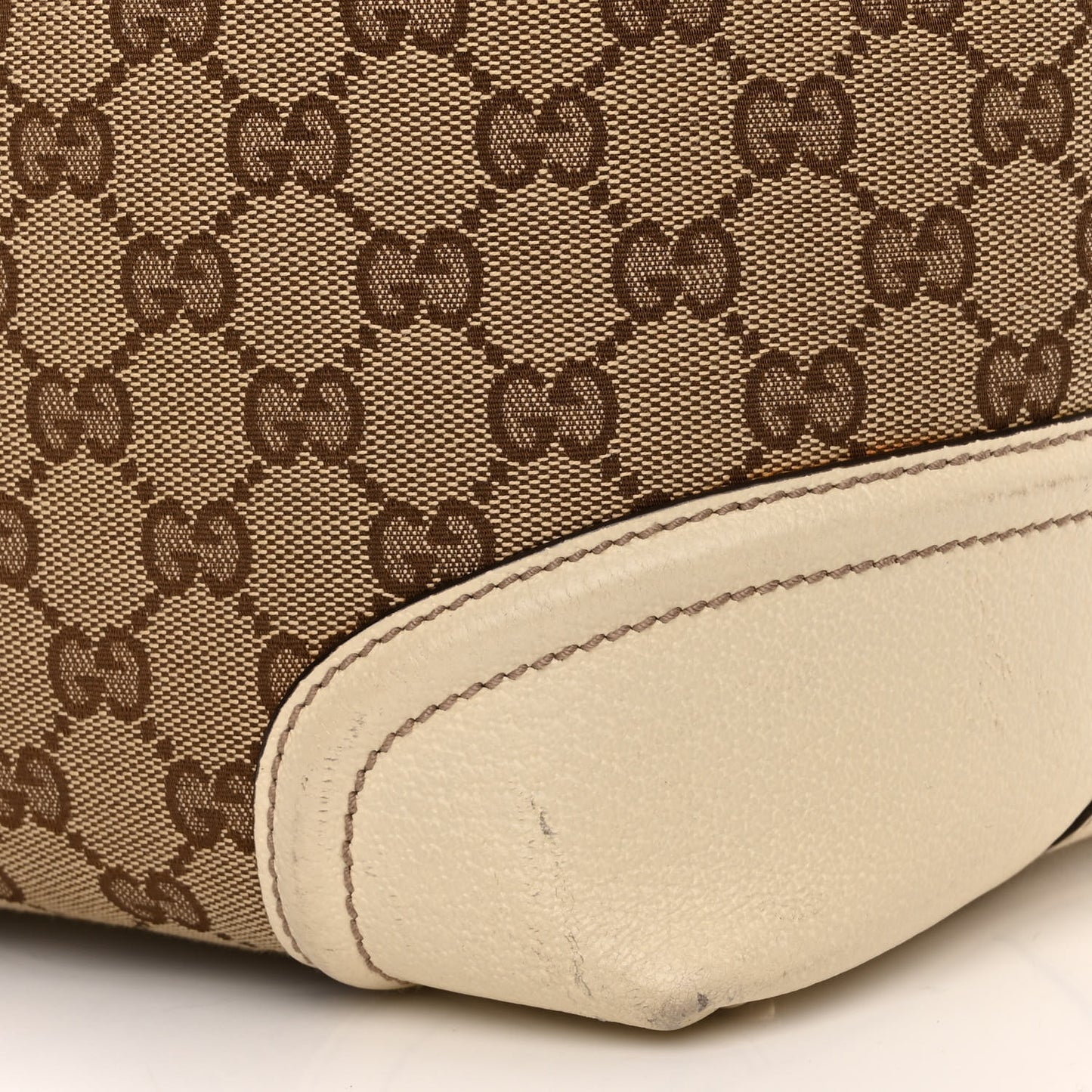Monogram Web Large Treasure Boston Tote Beige