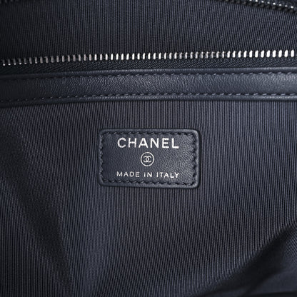 Chanel Lambskin Quilted Large Cosmetic Case Navy 5 of 8
