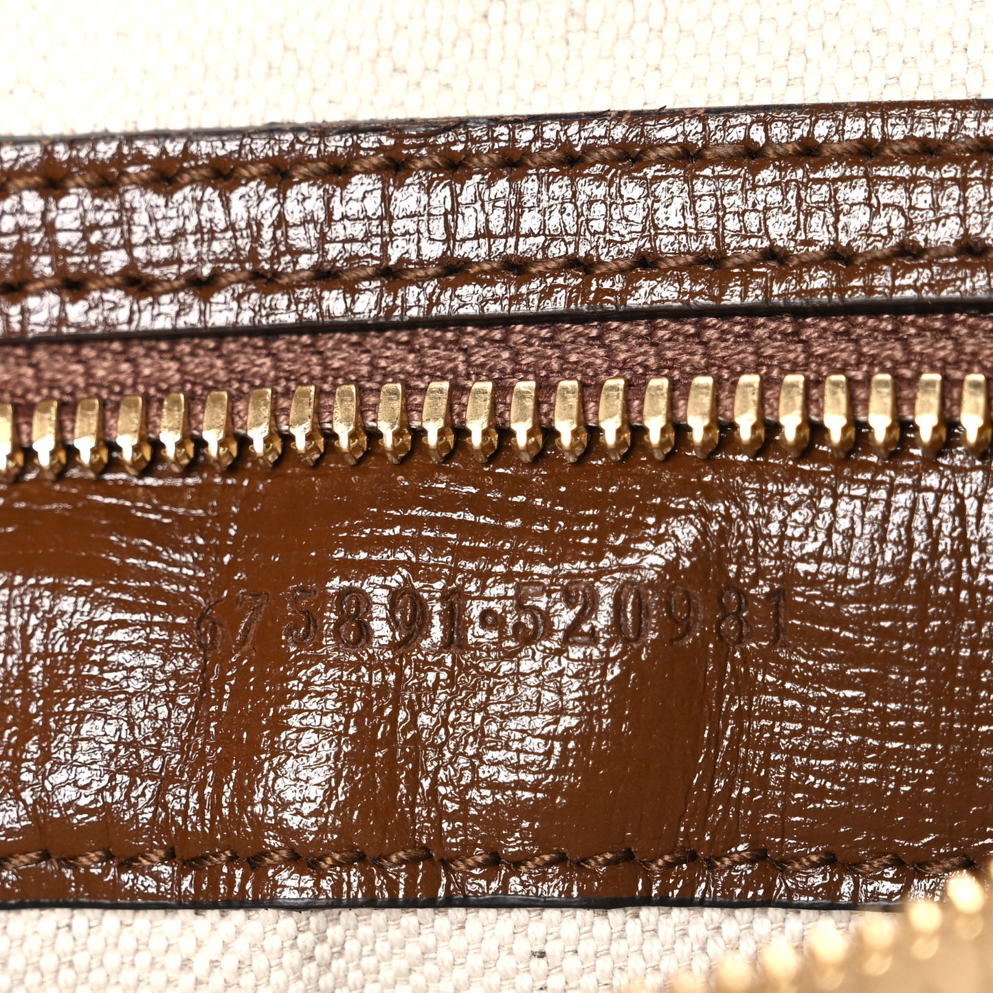 GG Supreme Monogram Azalea Calfskin Retro Interlocking G Messenger Shoulder Bag Beige Ebony Brown Sugar