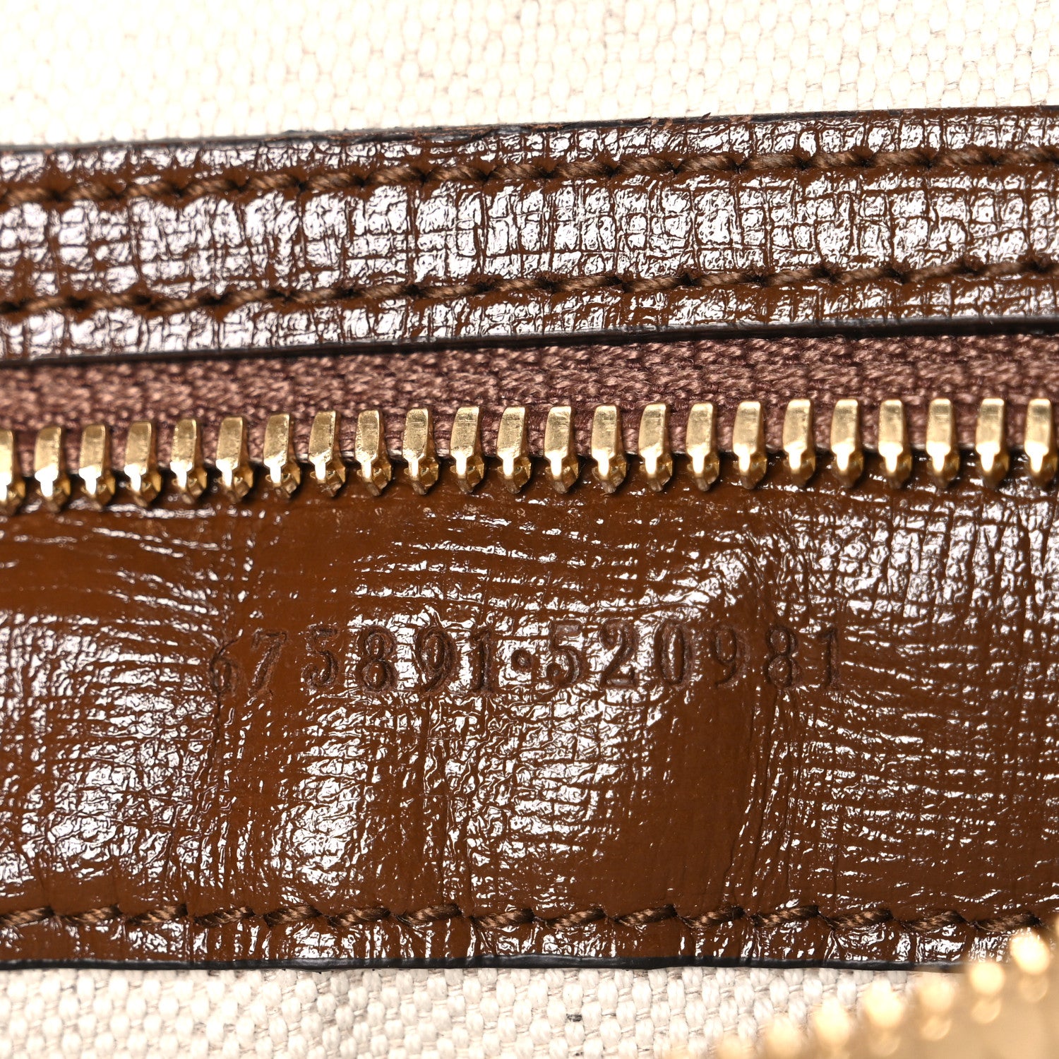 Gucci GG Supreme Monogram Azalea Calfskin Retro Interlocking G Messenger Shoulder Bag Beige Ebony Brown Sugar 7 of 10