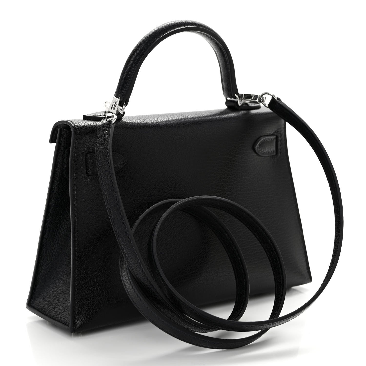 Hermes Chevre Chamkila Mini Kelly Sellier 20 Black 2 of 11