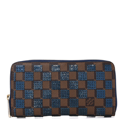Louis Vuitton Damier Paillettes Zippy Wallet Blue 1 of 13