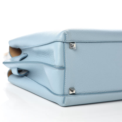 MCM Grained Calfskin Medium Milla Tote Sky Blue 11 of 12