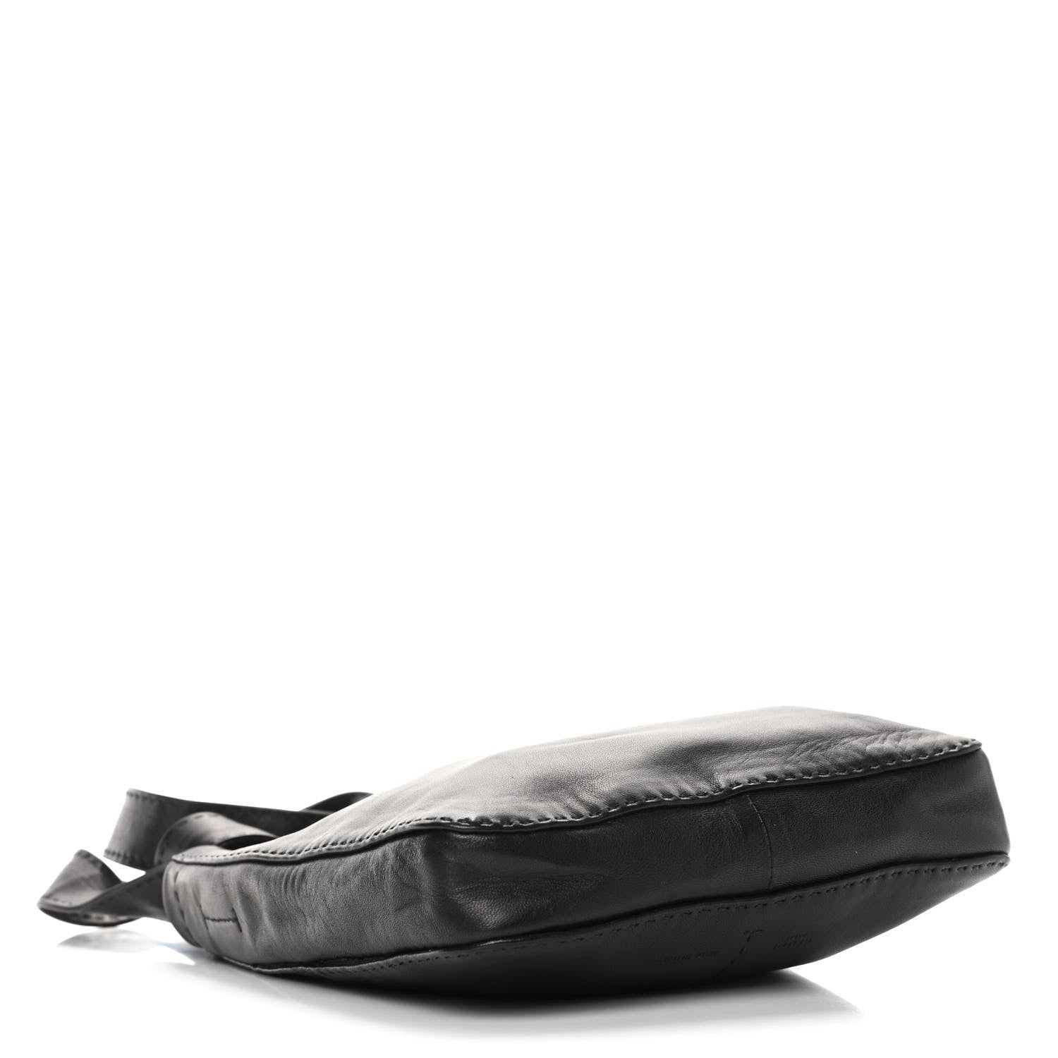 Celine Soft Lambskin Pouch Croissant Shoulder Bag Black 3 of 4