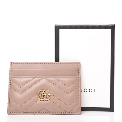 Gucci Calfskin Matelasse GG Marmont Card Holder Porcelain Rose 7 of 7