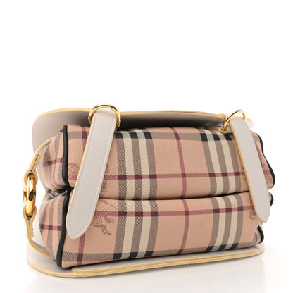Burberry Calfskin Haymarket Check Large Bridle Saddle Bag Natural 4 of 13