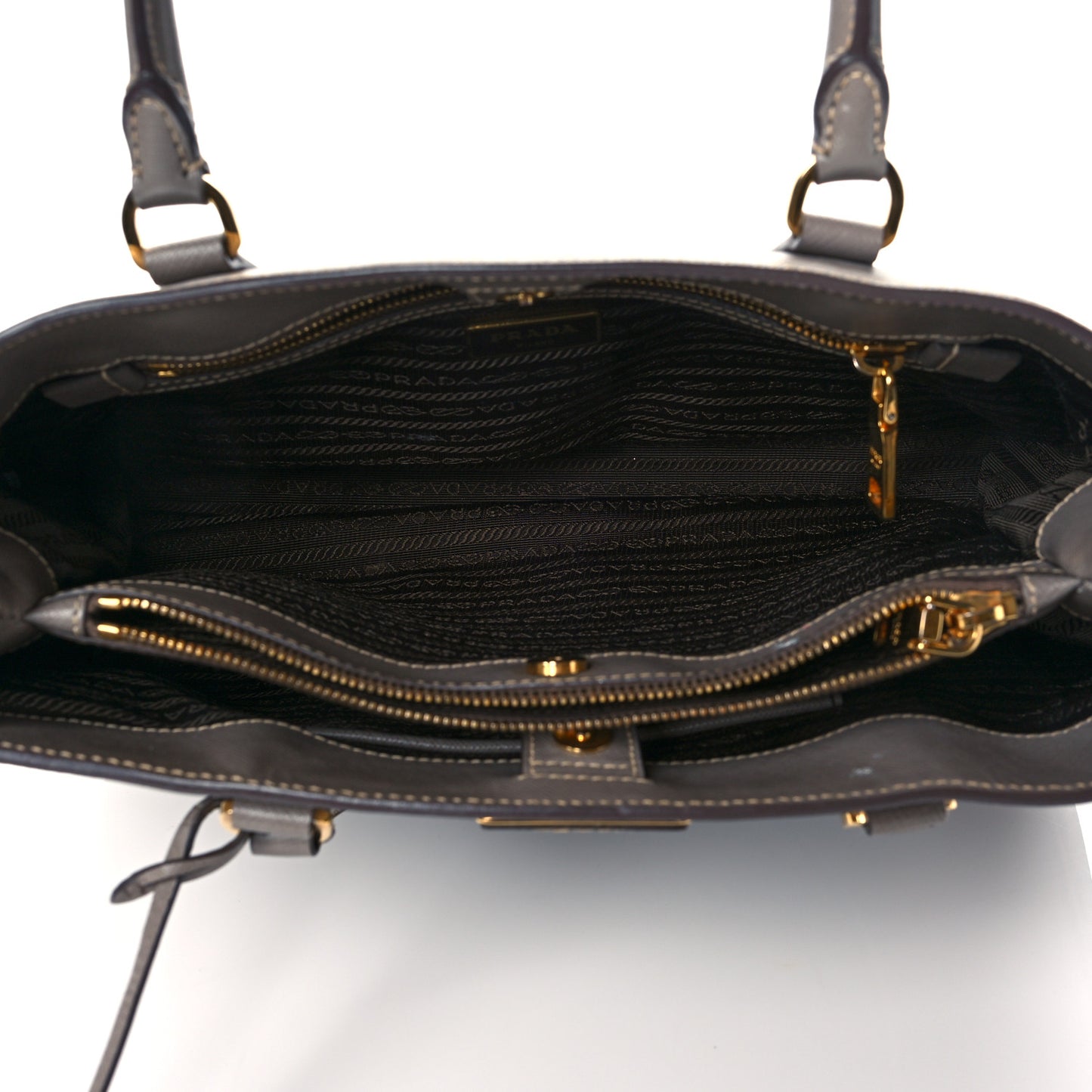 Saffiano Medium Galleria Double Zip Tote Marmo