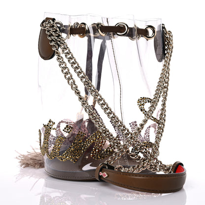 Christian Louboutin PVC Nappa Marie Jane Studded Bucket Bag Brown 3 of 9