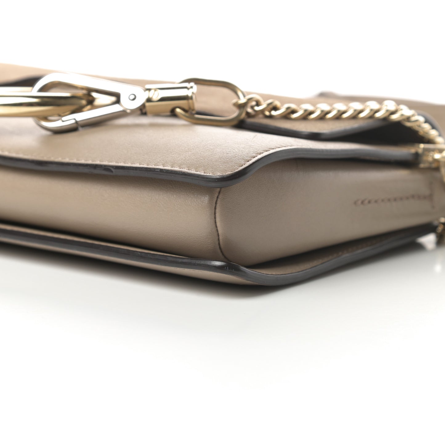Suede Calfskin Small Faye Shoulder Bag Motty Grey