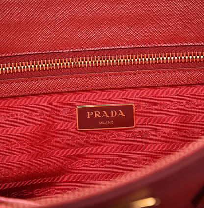 Prada Saffiano Small Galleria Double Zip Tote Fuoco 7 of 7