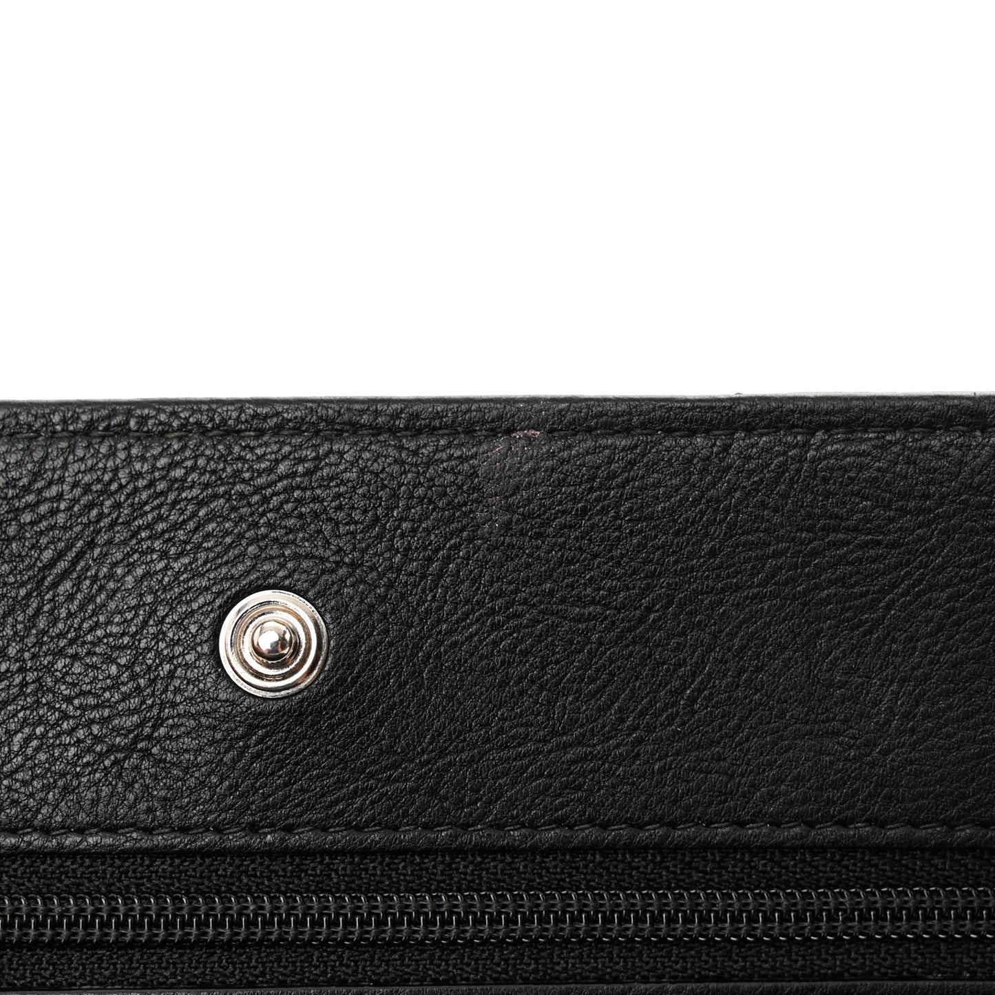 Crumpled Calfskin Quilted Wallet On Chain WOC So Black