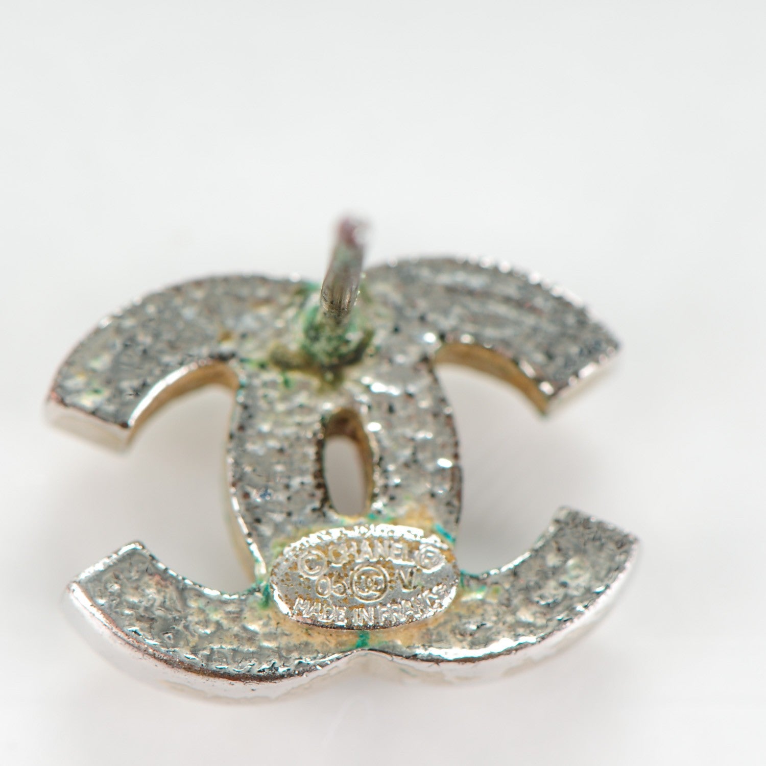 Chanel Crystal CC Earrings Light Grey 4 of 6