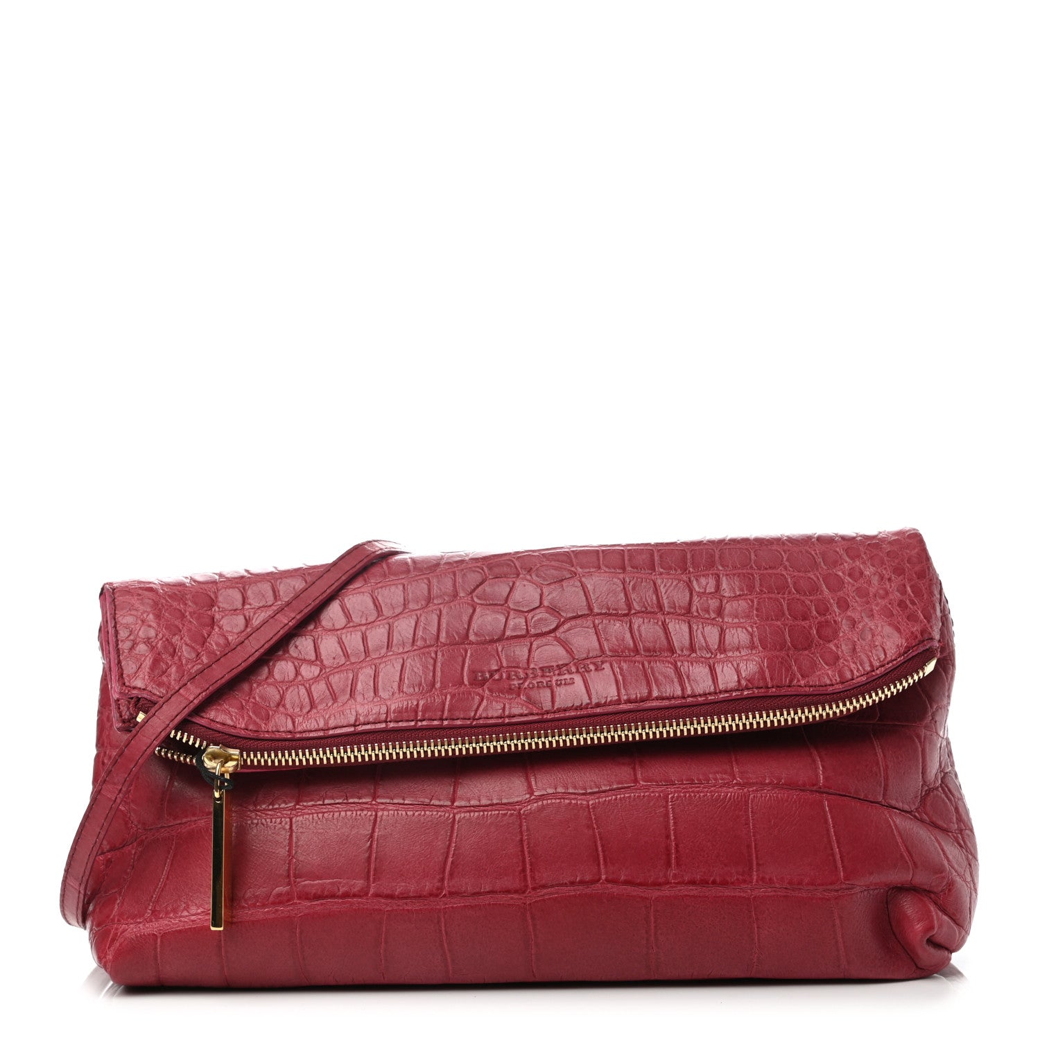 Burberry Alligator Kendal Folded Crossbody Red 1 of 8