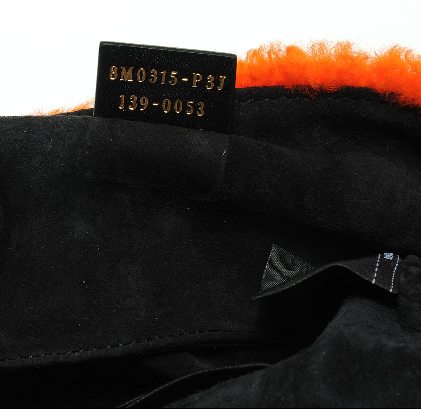 Shearling Nappa Mini Be Baguette Shoulder Bag Arancio Black