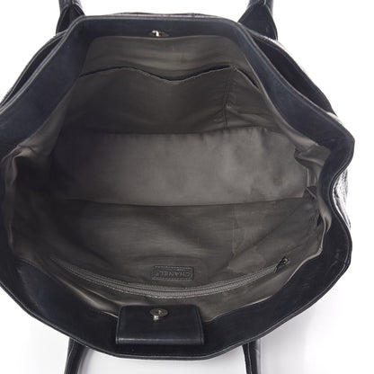 Chanel Lambskin Square Stitched Lax Shopping Tote Black 5 of 14