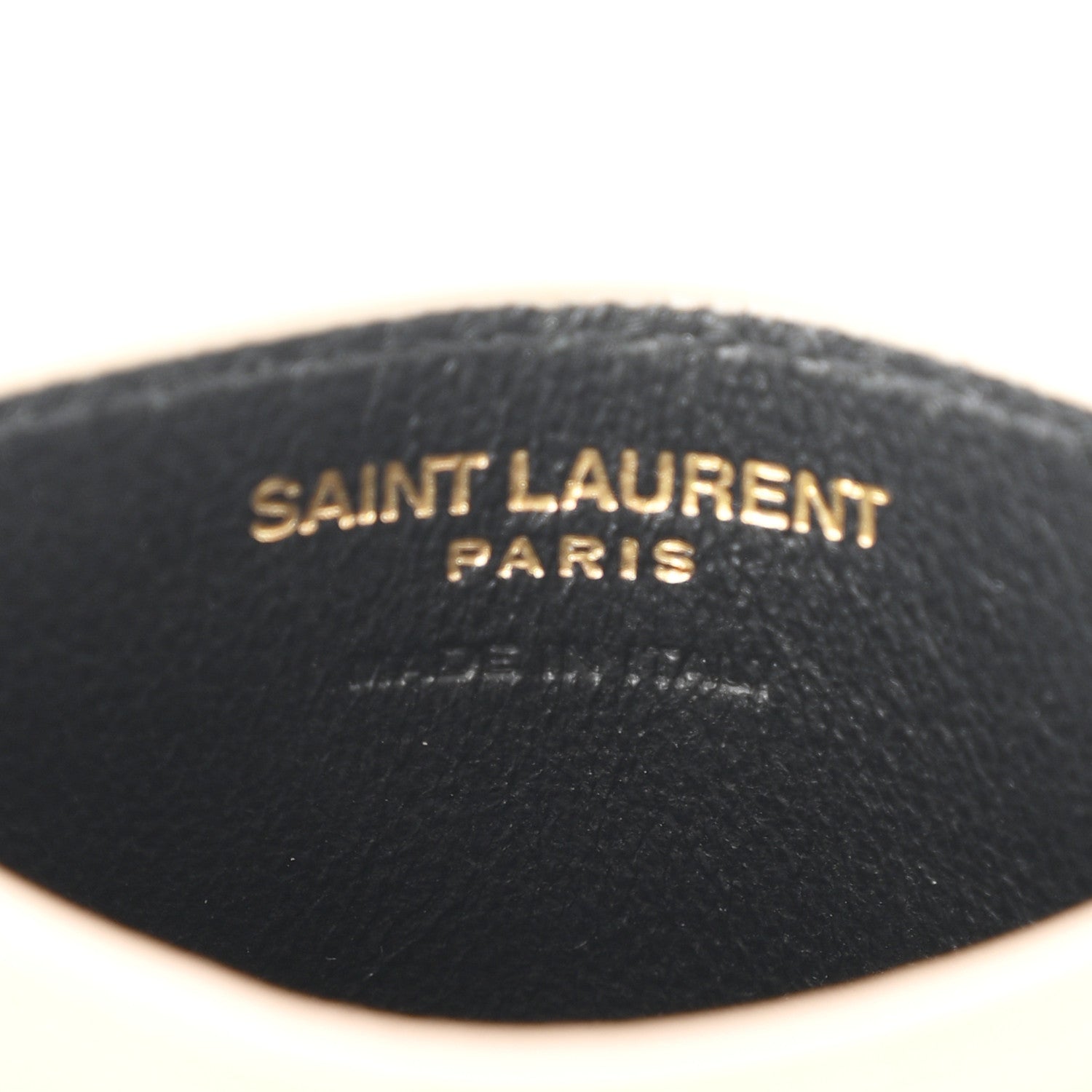 Saint Laurent Grain De Poudre Matelasse Chevron Monogram Credit Card Case Dark Beige 6 of 7