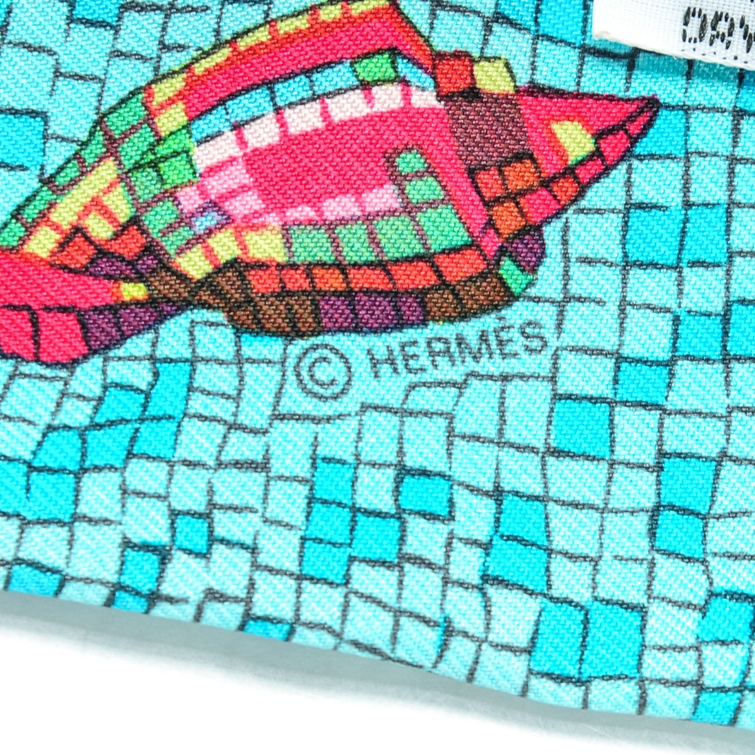 Hermes Silk Sea Shells Mosaic Twilly 4 of 6