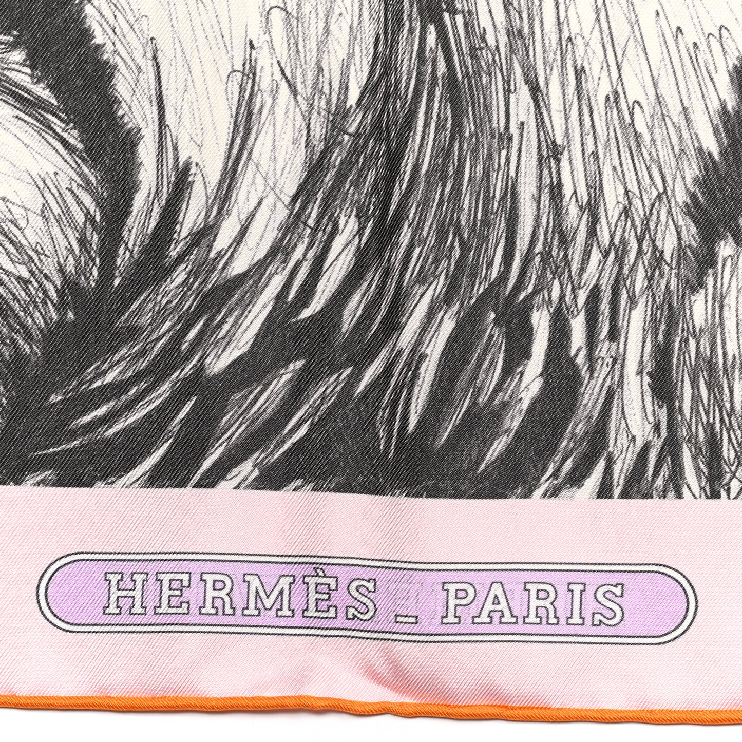 Silk Tiger Royal Double Face Scarf 90 Orange Rose Anthracite