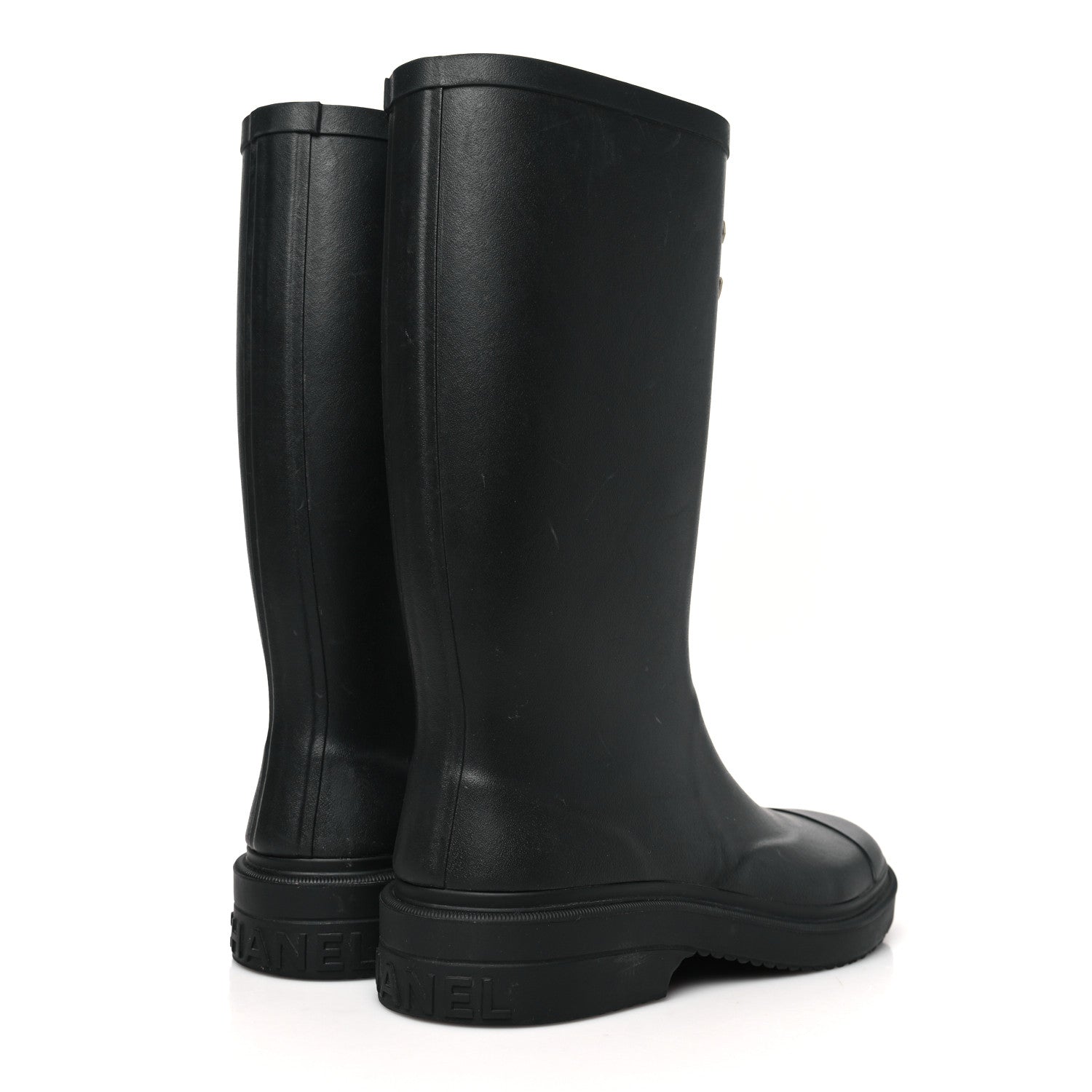 Chanel Caoutchouk CC High Boots 38 Black 5 of 10