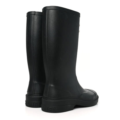 Chanel Caoutchouk CC High Boots 38 Black 5 of 10