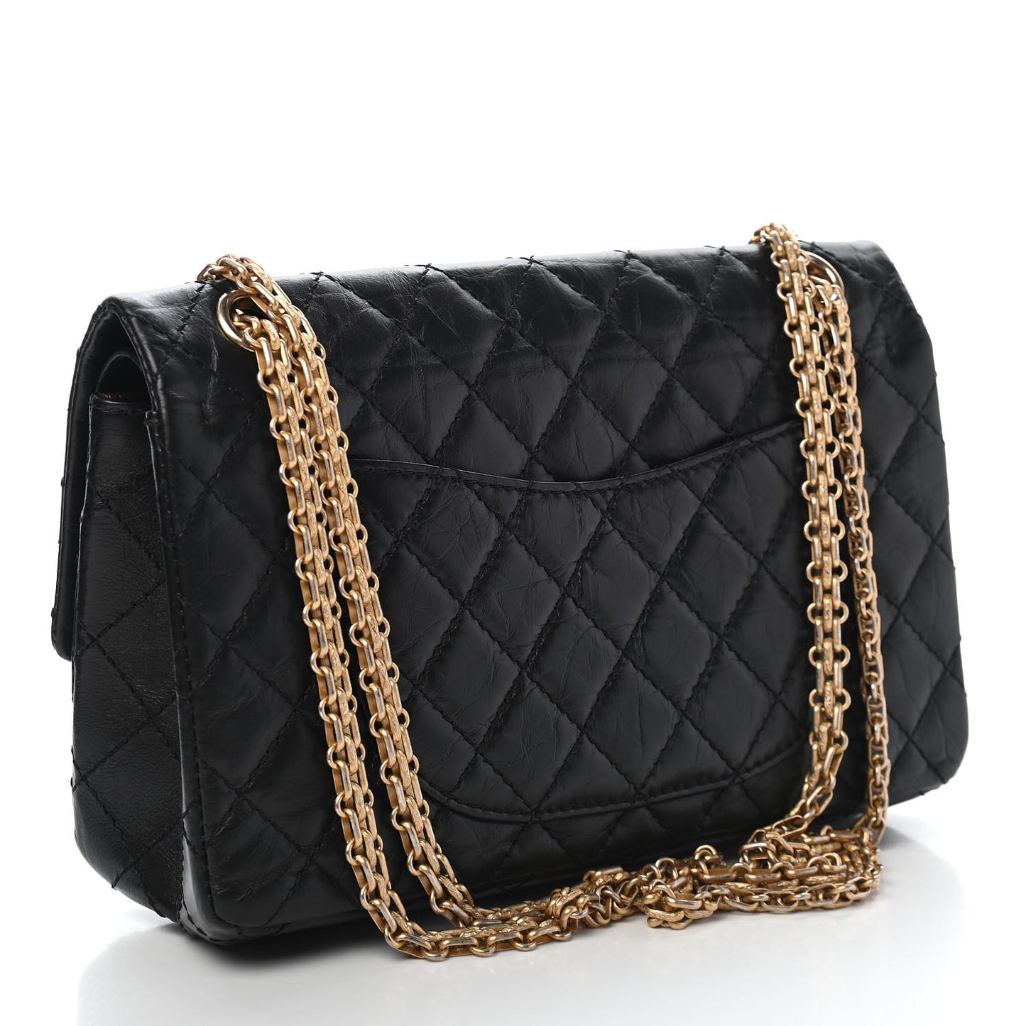 Aged Calfskin Quilted 2.55 Reissue 225 Flap Black
